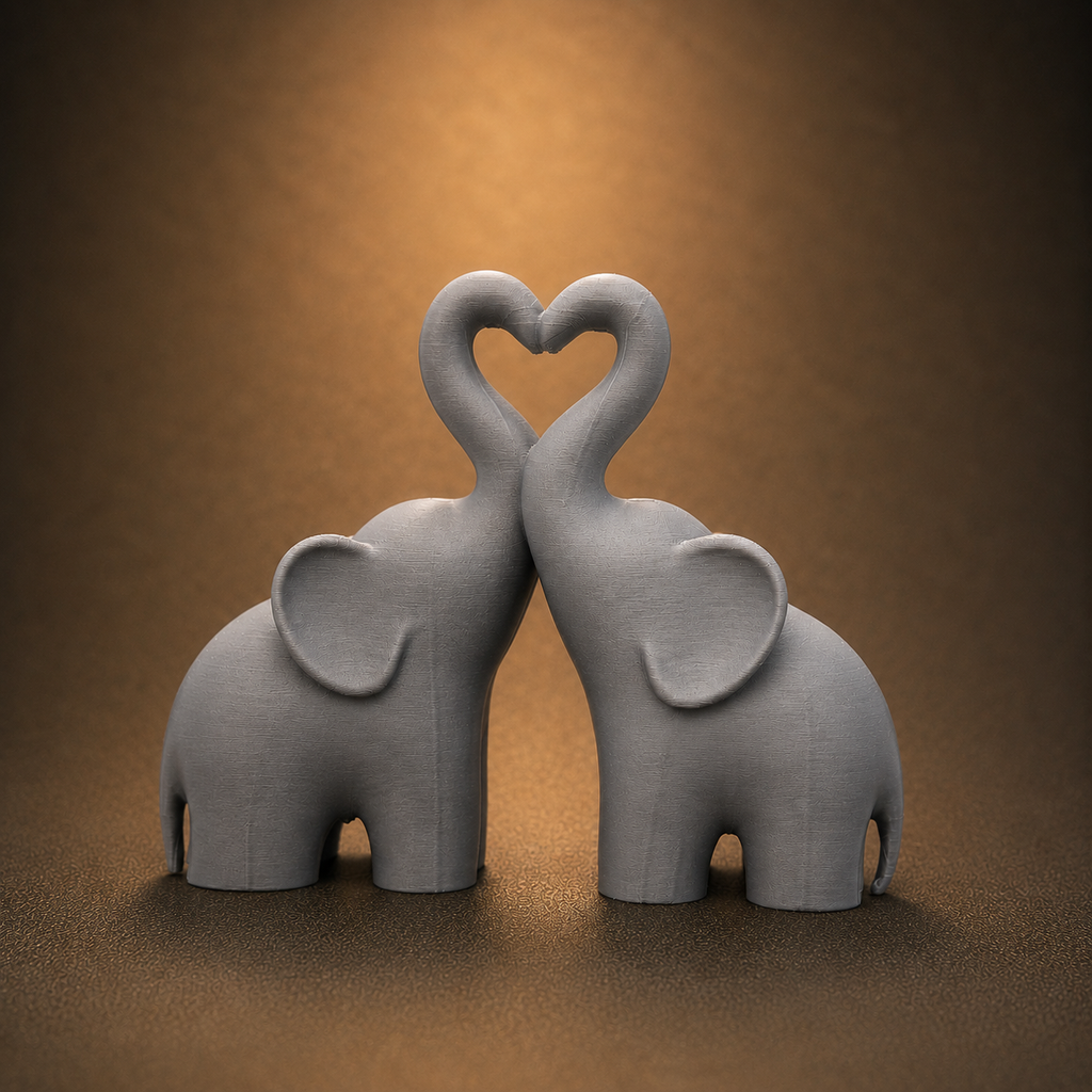 FIGURA DECORATIVA ELEFANTES AMOR
